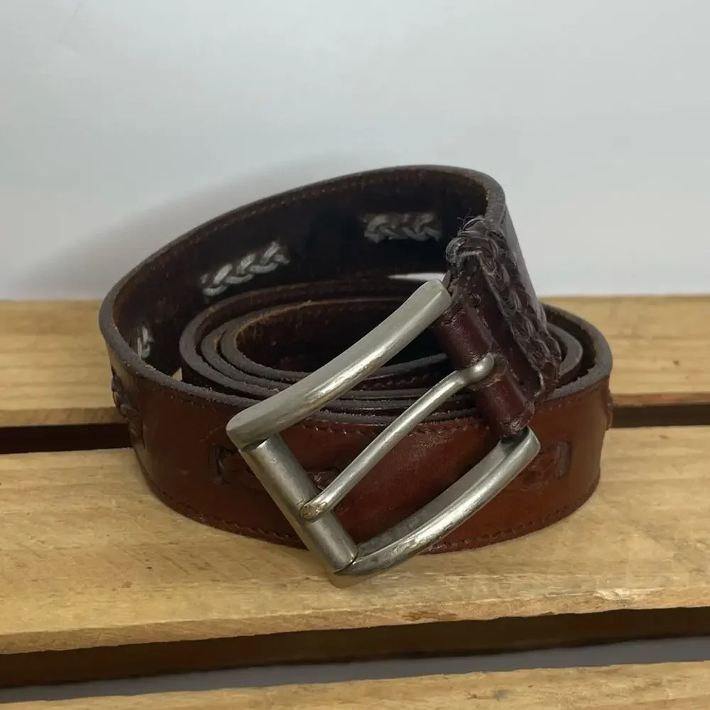 Paolo Mondo brown leather belt Made in Italy